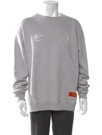 Pre-owned Heron Preston Graphic Print Crew Neck Sweatshirt In Gray