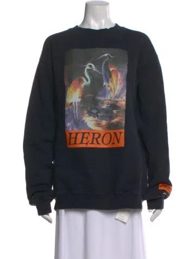 Pre-owned Heron Preston Graphic Print Crew Neck Sweatshirt In Multi
