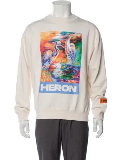 Pre-owned Heron Preston Graphic Print Crew Neck Sweatshirt In Neutral