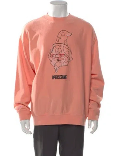Pre-owned Heron Preston Graphic Print Crew Neck Sweatshirt In Orange