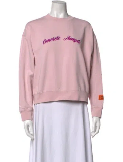 Pre-owned Heron Preston Graphic Print Crew Neck Sweatshirt In Pink