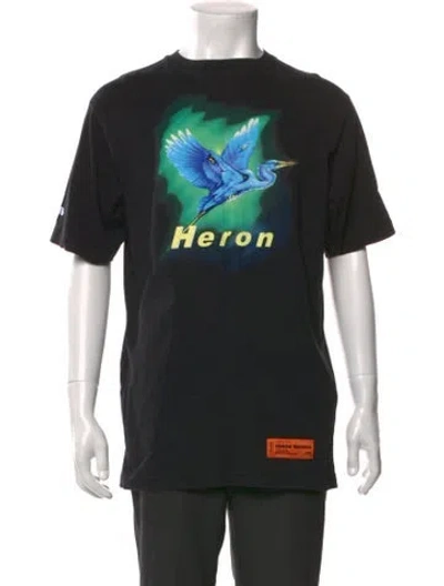 Pre-owned Heron Preston Graphic Print Crew Neck T-shirt In Black