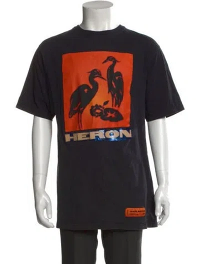 Pre-owned Heron Preston Graphic Print Crew Neck T-shirt In Black