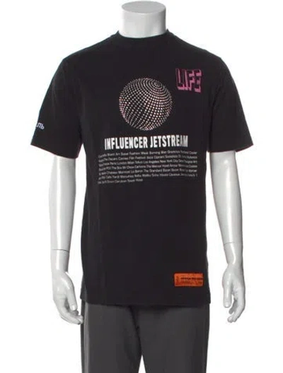 Pre-owned Heron Preston Graphic Print Crew Neck T-shirt In Black