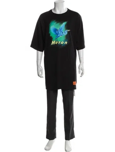 Pre-owned Heron Preston Graphic Print Crew Neck T-shirt In Black