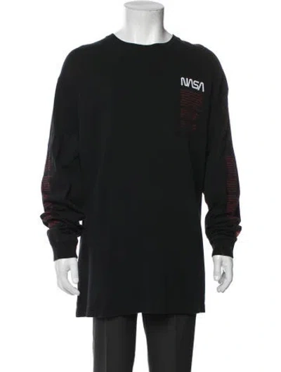 Pre-owned Heron Preston Graphic Print Crew Neck T-shirt In Black