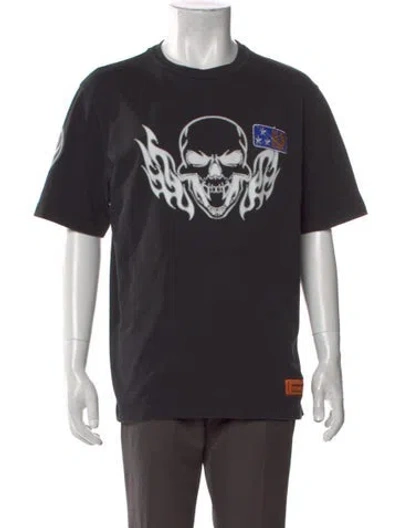 Pre-owned Heron Preston Graphic Print Crew Neck T-shirt In Black