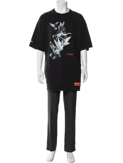 Pre-owned Heron Preston Graphic Print Crew Neck T-shirt In Black