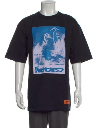 Pre-owned Heron Preston Graphic Print Crew Neck T-shirt In Black