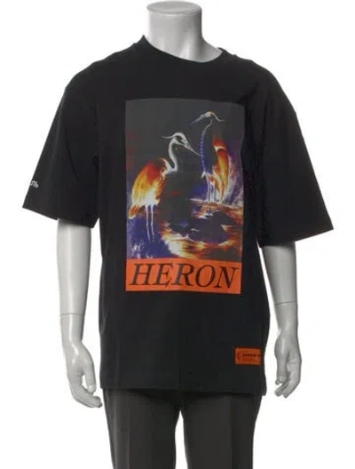 Pre-owned Heron Preston Graphic Print Crew Neck T-shirt In Black