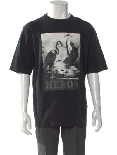 Pre-owned Heron Preston Graphic Print Crew Neck T-shirt In Black