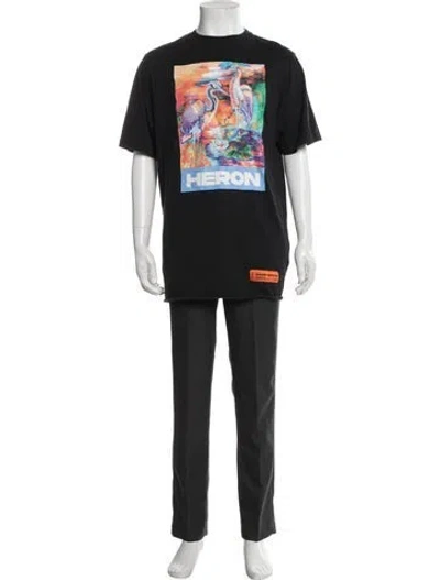 Pre-owned Heron Preston Graphic Print Crew Neck T-shirt In Black