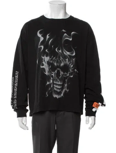 Pre-owned Heron Preston Graphic Print Crew Neck T-shirt In Black