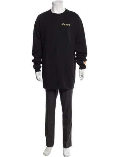 Pre-owned Heron Preston Graphic Print Crew Neck T-shirt In Black