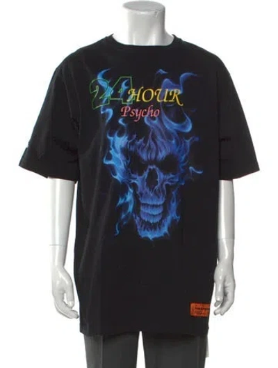 Pre-owned Heron Preston Graphic Print Crew Neck T-shirt In Black