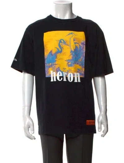 Pre-owned Heron Preston Graphic Print Crew Neck T-shirt In Black