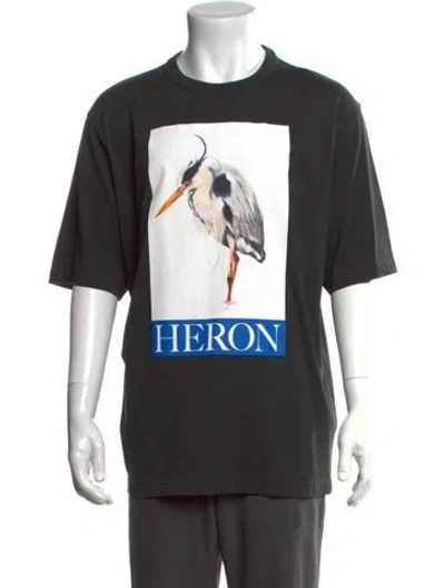 Pre-owned Heron Preston Graphic Print Crew Neck T-shirt In Black