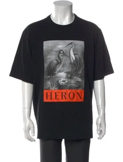 Pre-owned Heron Preston Graphic Print Crew Neck T-shirt In Black