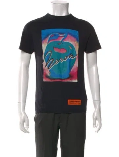 Pre-owned Heron Preston Graphic Print Crew Neck T-shirt In Black