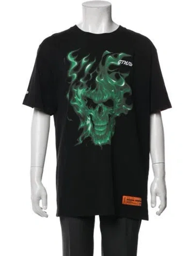 Pre-owned Heron Preston Graphic Print Crew Neck T-shirt In Black