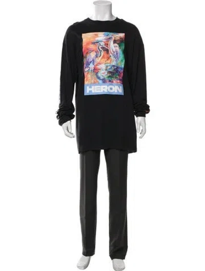 Pre-owned Heron Preston Graphic Print Crew Neck T-shirt In Black