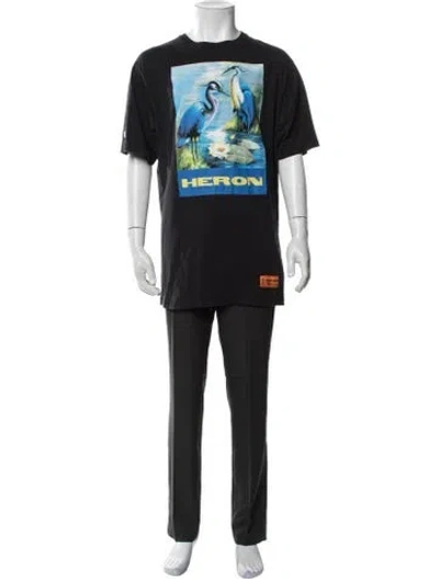 Pre-owned Heron Preston Graphic Print Crew Neck T-shirt In Black