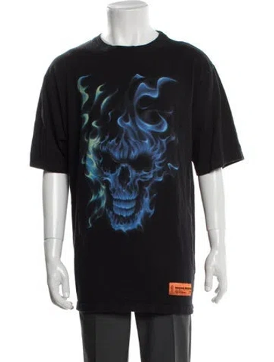 Pre-owned Heron Preston Graphic Print Crew Neck T-shirt In Black