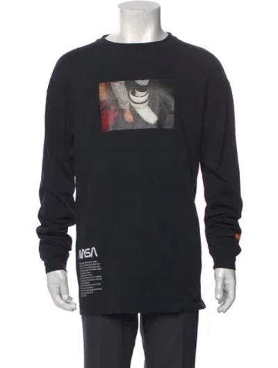 Pre-owned Heron Preston Graphic Print Crew Neck T-shirt In Black