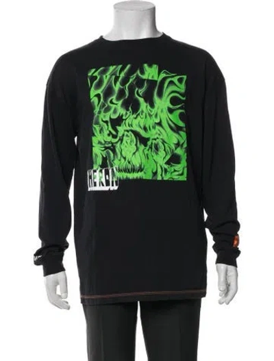 Pre-owned Heron Preston Graphic Print Crew Neck T-shirt In Black