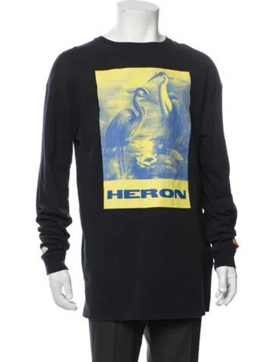 Pre-owned Heron Preston Graphic Print Crew Neck T-shirt In Black