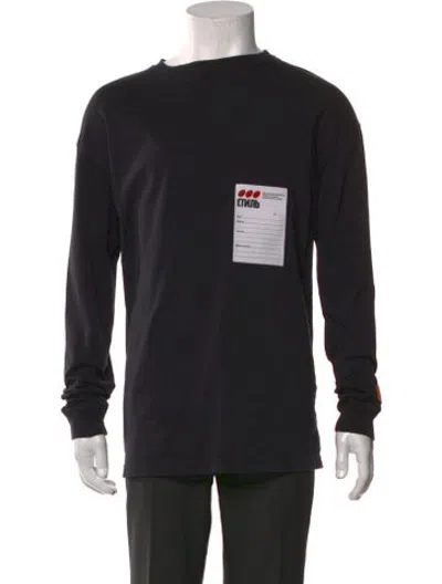 Pre-owned Heron Preston Graphic Print Crew Neck T-shirt In Black