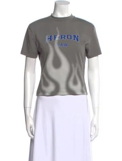 Pre-owned Heron Preston Graphic Print Crew Neck T-shirt In Gray