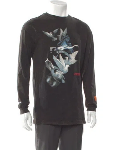 Pre-owned Heron Preston Graphic Print Crew Neck T-shirt In Gray