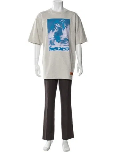 Pre-owned Heron Preston Graphic Print Crew Neck T-shirt In Gray