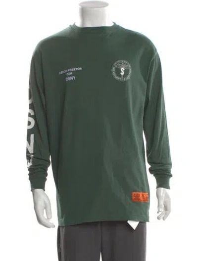 Pre-owned Heron Preston Graphic Print Crew Neck T-shirt In Green