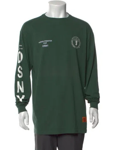 Pre-owned Heron Preston Graphic Print Crew Neck T-shirt In Green