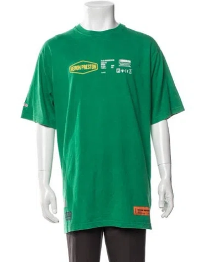 Pre-owned Heron Preston Graphic Print Crew Neck T-shirt In Green
