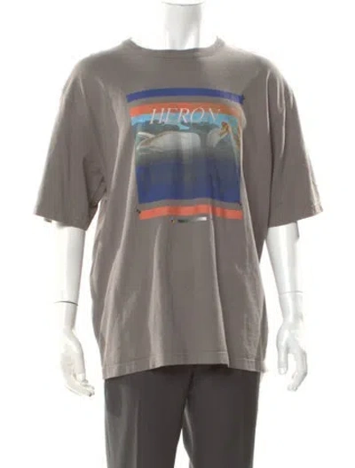 Pre-owned Heron Preston Graphic Print Crew Neck T-shirt In Neutral