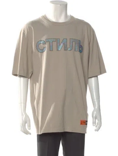 Pre-owned Heron Preston Graphic Print Crew Neck T-shirt In Neutral