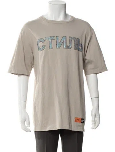 Pre-owned Heron Preston Graphic Print Crew Neck T-shirt In Neutrals