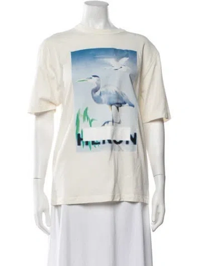 Pre-owned Heron Preston Graphic Print Crew Neck T-shirt In Neutrals