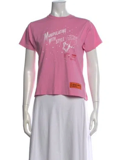Pre-owned Heron Preston Graphic Print Crew Neck T-shirt In Pink