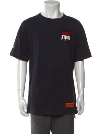 Pre-owned Heron Preston Graphic Print Crew Neck T-shirt W/ Tags In Black