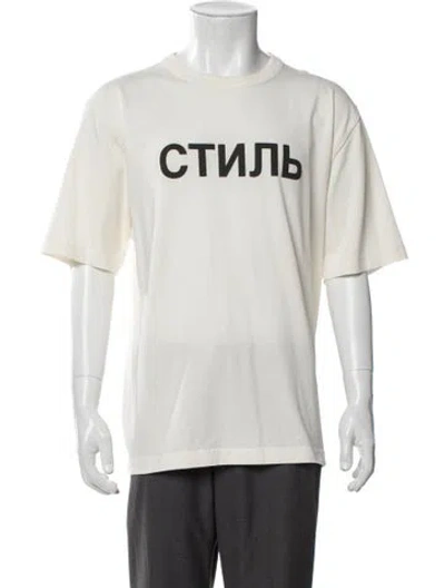 Pre-owned Heron Preston Graphic Print Crew Neck T-shirt W/ Tags In Neutral