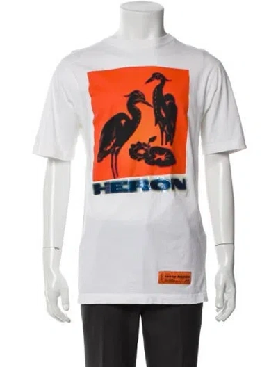 Pre-owned Heron Preston Graphic Print Crew Neck T-shirt In White
