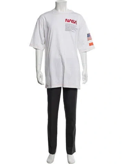 Pre-owned Heron Preston Graphic Print Crew Neck T-shirt In White