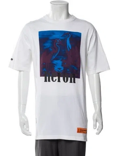 Pre-owned Heron Preston Graphic Print Crew Neck T-shirt In White