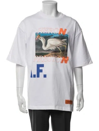 Pre-owned Heron Preston Graphic Print Crew Neck T-shirt In White
