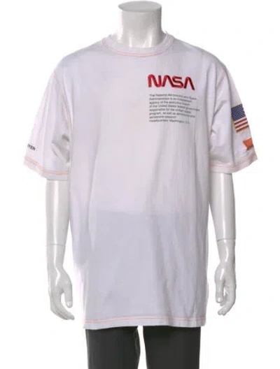 Pre-owned Heron Preston Graphic Print Crew Neck T-shirt In White