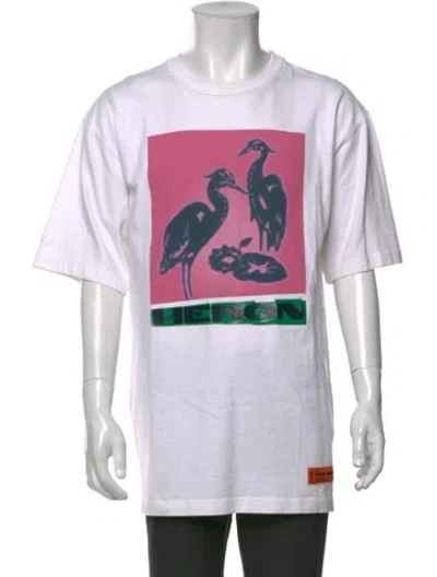 Pre-owned Heron Preston Graphic Print Crew Neck T-shirt In White